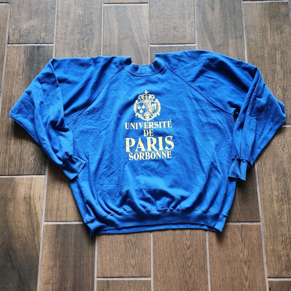 Vintage 80s Université De Paris Sorbonne sweater College Streetwear Punk Hipster